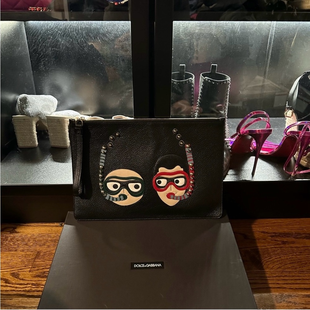 Dolce & Gabana DG Family Calfskin Clutch. AUTHENTIC
